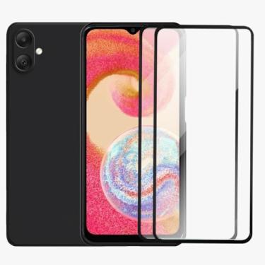 Imagem de Capinha Para Galaxy A04E Capa Preta Premium Proteção Câmera + 2 Películas de Vidro 3D Anti Impacto