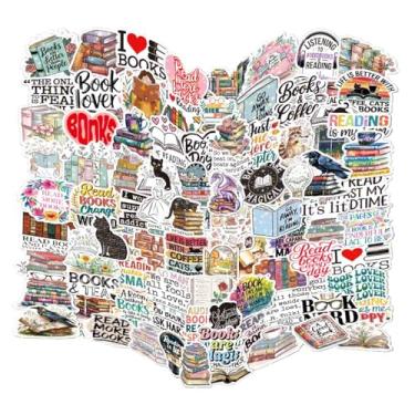 Imagem de 100 adesivos de livros para ebook, adesivos de vinil à prova d'água, adesivos pequenos para laptop, scrapbook, skate, diário, bagagem, (adesivos de livros)