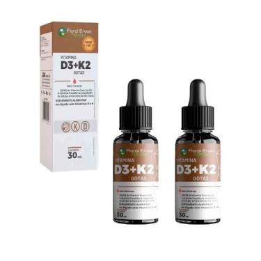 Imagem de Kit 2 Vitamina D3 2000ui + K2 Liquida 2x30ml Floral Ervas do Brasil - 
