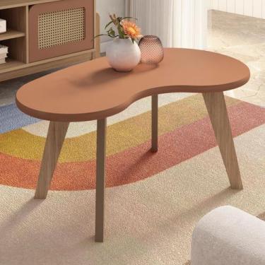 Imagem de Mesa de Centro Flora 100% Mdf Terracota - Pnr Móveis, Marrom, Moderno