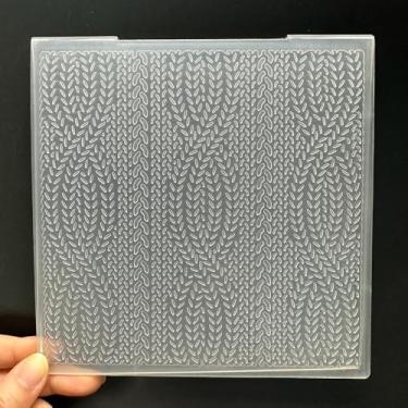 Imagem de Modelo de pasta em relevo de plástico 3D textura padrão de folha regular 5,91 x 5,91 polegadas para fazer cartões, faça você mesmo, scrapbooking, papel, artesanato, artesanato, scrapbook, materiais