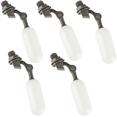 Imagem de 5 peças de válvula de esfera flutuante NPT de 1/2 polegada com braço ajustável válvula flutuante de filtro de água de plástico para tanque de água, controle de enchimento de nível, calhas de água de