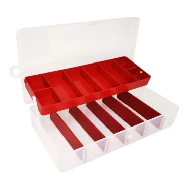 Imagem de 2X Caixa Organizadora Para Pesca Transparente Com 14 Divisór