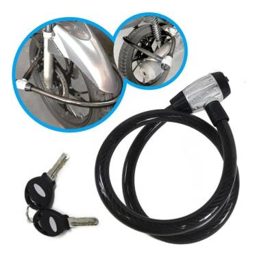 Imagem de 2X Cadeado Cabo Aço Trava Estepe Ranger L200 S10 Hilux Front