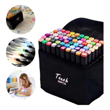 Imagem de Caneta Marcadora Cores Touch Com Ponta Dupla Pintura De Arte Aquarela 