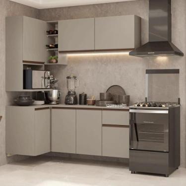 Imagem de Armário De Cozinha Completa De Canto 265 Cm Suspensa Crema Nice Madesa