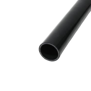 Imagem de I33T Tubo de silicone automotivo, ID 3,15" (80 mm) mangueira de silicone de acoplador reto, mangueira universal de refrigeração de radiador de alta temperatura de 3 camadas 1,6FT (0,5 m) (preto)