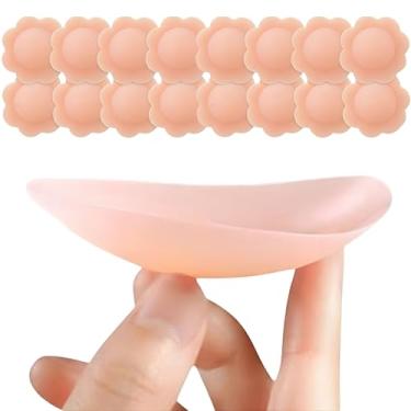 Imagem de Combo 10 Protetores De Mamilo Tapa Bico do Seio Aréola Flexível Silicone Reutilizável Lavável Adesivo Forma de flor