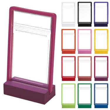 Imagem de AmazingSpark 1 Set Bumper Guards Compatible with PSA Graded Cards with Wooden Display Stand, Slab Protector, Shield Your Slabs! Applicable to 35pt Graded Card Sleeves (Purple)