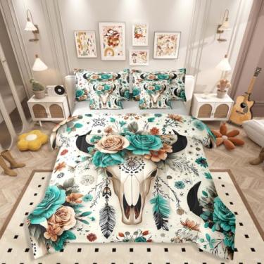 Imagem de Erosebridal Jogo de cama casal, estilo caubói, estilo caubói ocidental, 7 peças, com lençol de cima, para crianças, meninos e meninas
