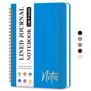 Imagem de ZOTIA Caderno de diário em espiral forrado para mulheres, diários pautados pela faculdade A5 para escrever, cadernos de capa dura para trabalho, anotações e material escolar de escritório, 140 páginas