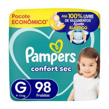 Imagem de Fralda Pampers ConfortSec Tam. G 9 a 13Kg 98 Unidades, G, 98