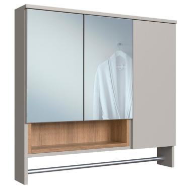 Imagem de Espelheira Com Toalheiro 3 Portas E Nicho 80 Cm Es9002 Mell Arenas Faem Mell Arenas