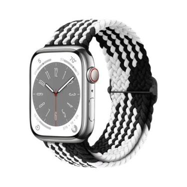 Imagem de Pulseira Ajustável De Elástico Trançado Para Apple Watch 45mm 49mm 44m