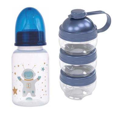 Imagem de Kit Mamadeira Anticólica 150ml e Pote Dosador De Leite Em Pó Infantil 