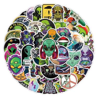 Imagem de Pacote de adesivos Aliens Anime Waterproof Vinyl 50 unidades 4-7 cm