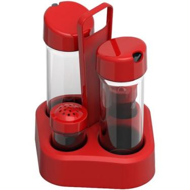Imagem de Jogo Galheteiro 4x1 Unitermi Porta Temperos Especiarias Azeite Vinagre
