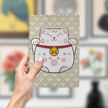 Imagem de Caderno de couro de gato, caderno A5 para anotações de escritório, agenda de 21 x 14,7 cm, agenda, diário de viagem, coisas de gato, presentes para amantes de gatos 39