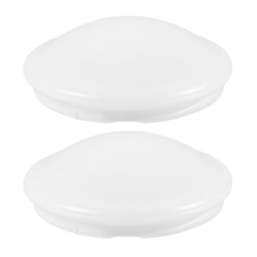 Imagem de BESTonZON 2 peças de cúpula de teto de plástico com acabamento branco de 19 cm de diâmetro para quarto, cozinha, banheiro, acessórios de lâmpada versáteis com design de clipe