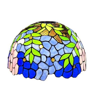 Imagem de Cúpula de abajur de vitral de 12x7 polegadas, estilo Tiffany, para substituição. Ideal para luminárias de chão arqueadas, luminárias de pé, luminárias de mesa e luminárias pendentes. Cor: Wi