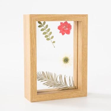 Imagem de Quadro de Espécimes Flores Secas e Folhas com Moldura Madeira Vidro Real para Decoração Mesa Casamento Foto Arte Casa Escritório Presente Decorativo