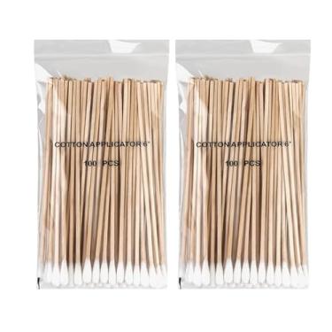 Imagem de Cotonetes aplicadores de comprimento estendido de 300 unidades com varas de madeira para tarefas de preparação