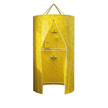 Imagem de Cortina de chuveiro impermeável para banheiro, capa de banheiro de tecido de poliéster com zíper duplo, cortina de chuveiro decorativa moderna (cor: amarelo2, tamanho: 100 x 200 cm) (amarelo1 100 x