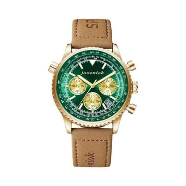 Imagem de Relógio De Pulso Masculino Com Pulseira De Couro, Relógio De Quartzo, 