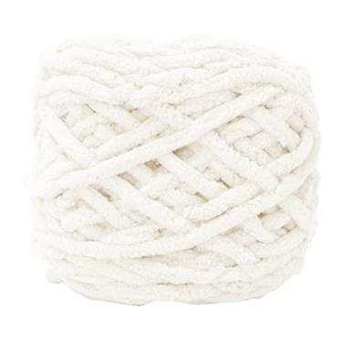 Imagem de GLOGLOW Ferramentas de tricô Fio Tecido Macio e Grosso para tricô, Ideal para Cachecóis, Xales, Suéteres e Chapéus, 12 Opções de Cores Fio de lã de Poliéster, Nan (01 branco leitoso)
