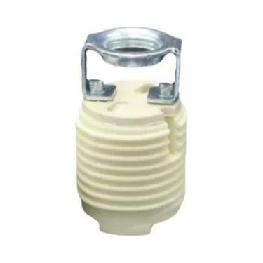 Imagem de Soquete De Lâmpada Halógena Cerâmica G9 Branca Com Adaptador De Base D