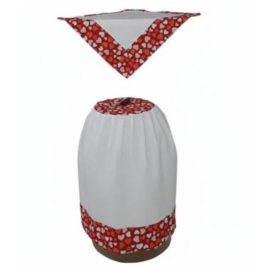 Imagem de Capa Botijão Cozinha Toalha Fogão Coração 0,50X0,50 - Nosso Lar Decora