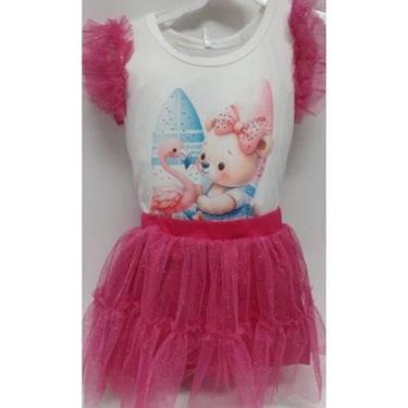 Imagem de Conjunto Tule Blusa Shorts Saia Menina Verão LessaKids B9440-Feminino