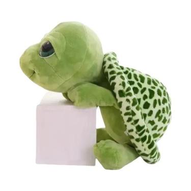 Imagem de Brinquedo De Pelúcia Tartaruga Verde Kawaii De 20CM Com Olhos Grandes,