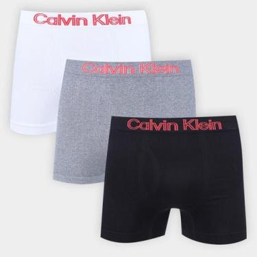 Imagem de Kit Cueca Boxer Calvin Klein C/ 3 Peças, Branco, Preto, G