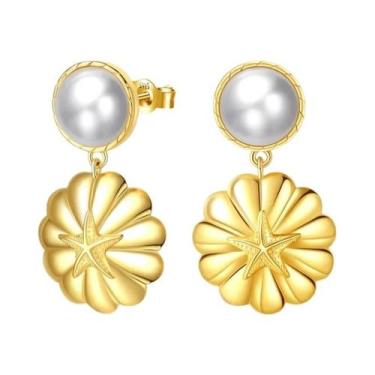 Imagem de Brincos Clássicos De Pérola Em Ouro 925 Para Mulheres, Joias Elegantes