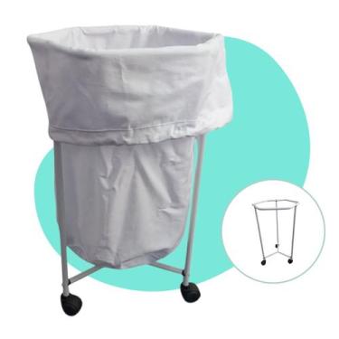 Imagem de Suporte Porta Saco Hamper Hospitalar 100 Litros Com Rodizios Algodão R