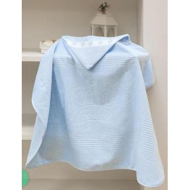 Imagem de Toalha c/ Capuz Döhler Velour Para Bordar Baby Classic- Azul - DOHLER