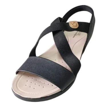 Imagem de Modare Sandália Feminina Elástico Ortopédica SENS FLEX 7125.249, Preto