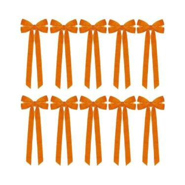 Imagem de Laços De Veludo Laranja 510 Peças Enfeites Para Árvore De Natal Decora