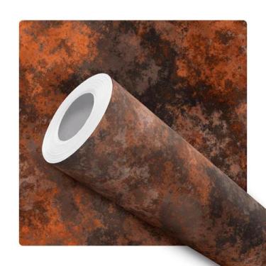 Imagem de Papel de Parede Adesivo Decorativo Efeito Aço Corten Ferrugem Quarto S