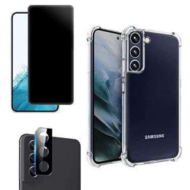 Imagem de Kit Capa Case Silicone Compatível com Galaxy S22 Plus + Película Privacidade + Película Câmera
