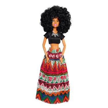 Imagem de Boneca Negra Estilo Barbie Articulada 32cm Africana Linda - Zomles