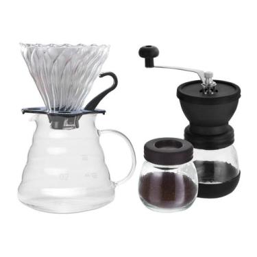 Imagem de Conjunto De Prepara Para Café Com Jarra Vidro 600ml E Suporte De Vidro