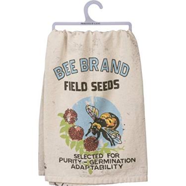 Imagem de Primitives by Kathy Toalha de prato 103169 Farmhouse Feedsack, 71 x 71 cm, campo da marca Bee