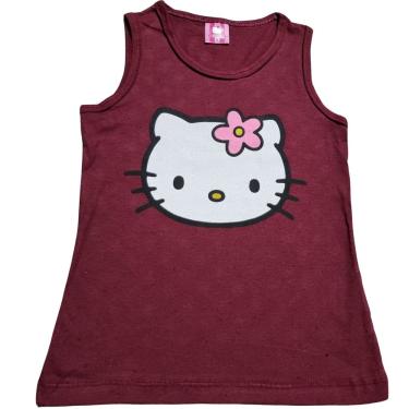 Imagem de Camiseta Infantil Regata Hello Kitty Vinho Tam: 8 anos