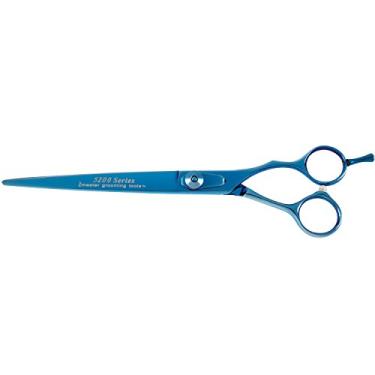 Imagem de Master Grooming Tools Tesoura de titânio azul 5200 — Tesoura de alto desempenho para cuidados de cães – Reta, 18 cm