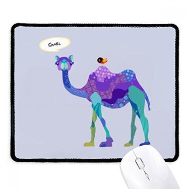 Imagem de Mousepad azul com desenho de pássaro roxo da Camel, tapete de borracha para jogos
