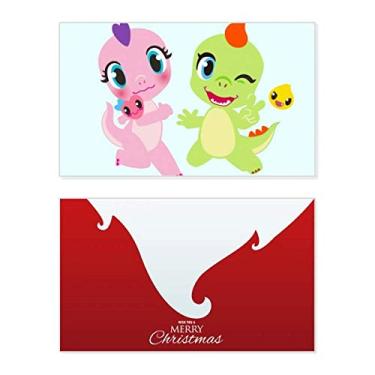 Imagem de Dinosaur Kingdom Love You Holiday Holiday Merry Christmas Cartões de parabéns Mensagem de Natal