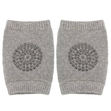 Imagem de Joelheira Bebê Engatinhar Antiderrapante Cinza Buba