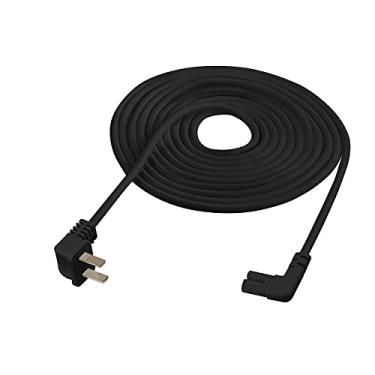 Imagem de Vebner Cabo de alimentação extra longo de 17 pés compatível com Samsung e LG TV LED Smart Screens e muitos outros produtos eletrônicos compatíveis - Cabo de alimentação em formato de L angular reto de 90 graus (43 metros, preto)